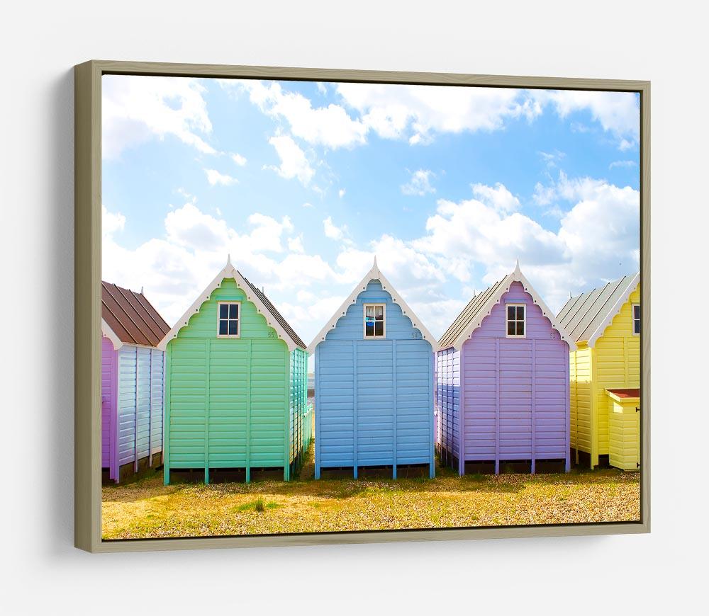 British beach huts on a bright sunny day HD Metal Print - Canvas Art Rocks - 8