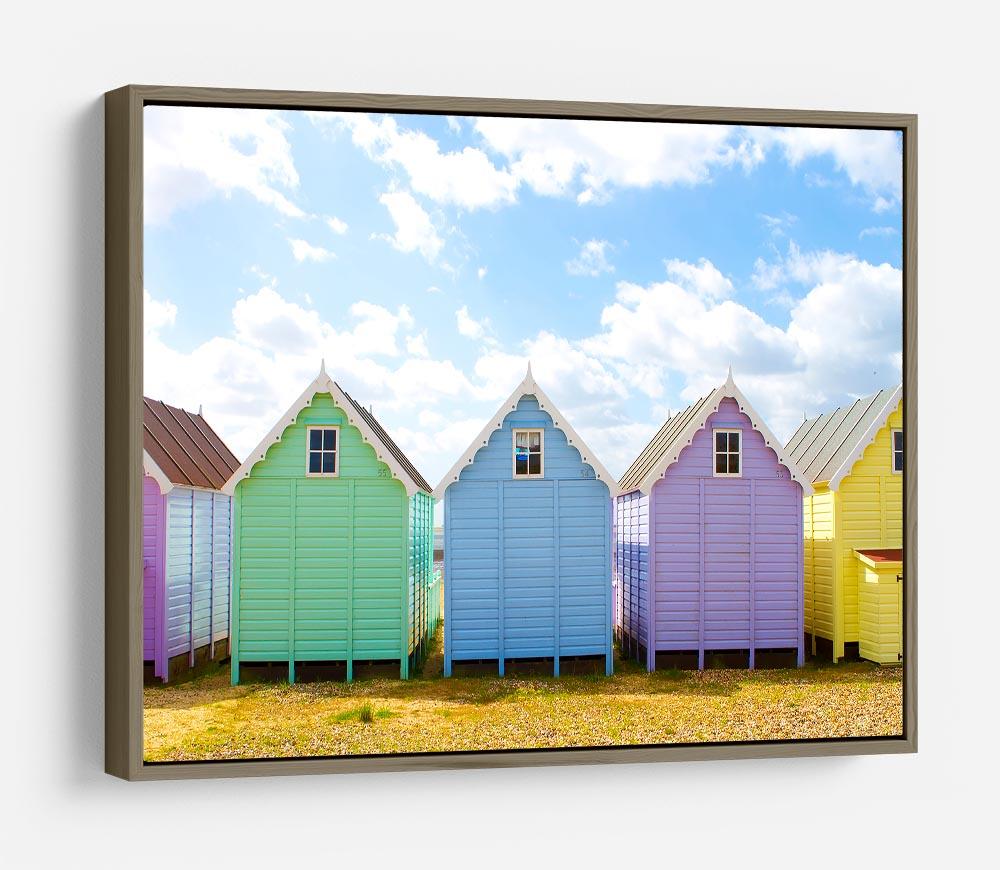 British beach huts on a bright sunny day HD Metal Print - Canvas Art Rocks - 10