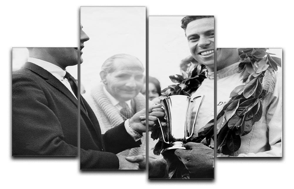 British racing drivers Jim Clark and Stirling Moss 4 Split Panel Canvas  - Canvas Art Rocks - 1