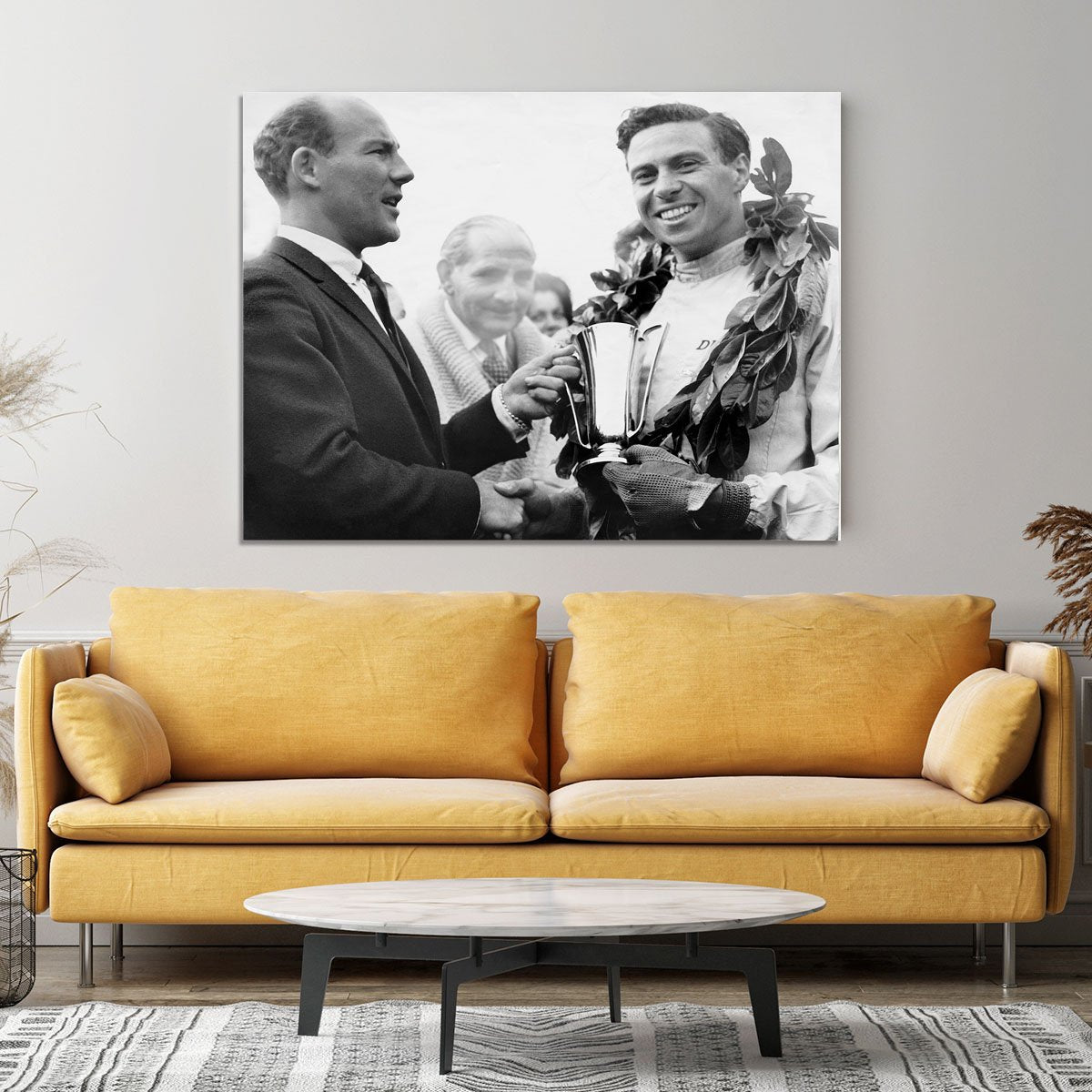 British racing drivers Jim Clark and Stirling Moss Canvas Print or Poster