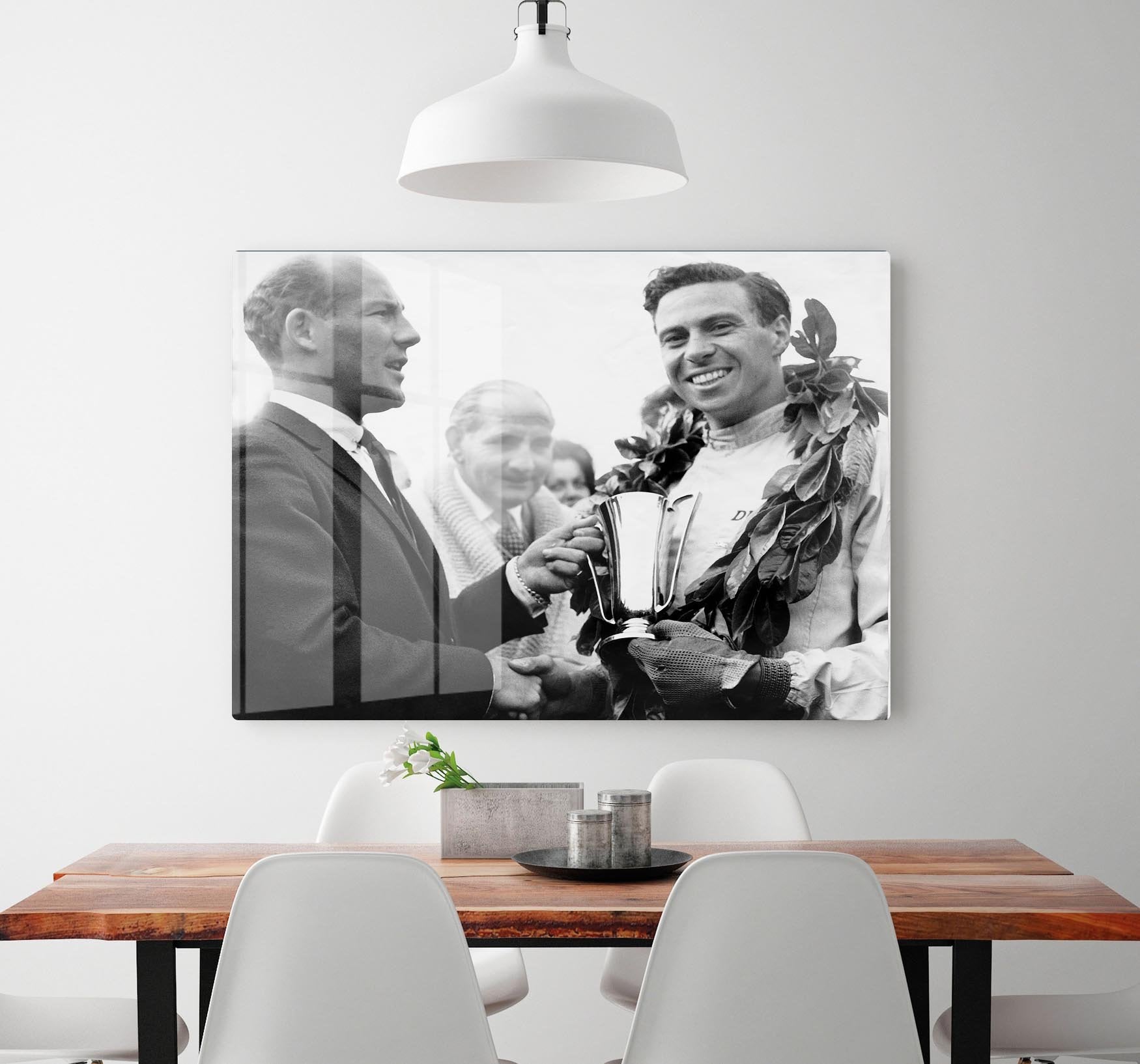 British racing drivers Jim Clark and Stirling Moss HD Metal Print