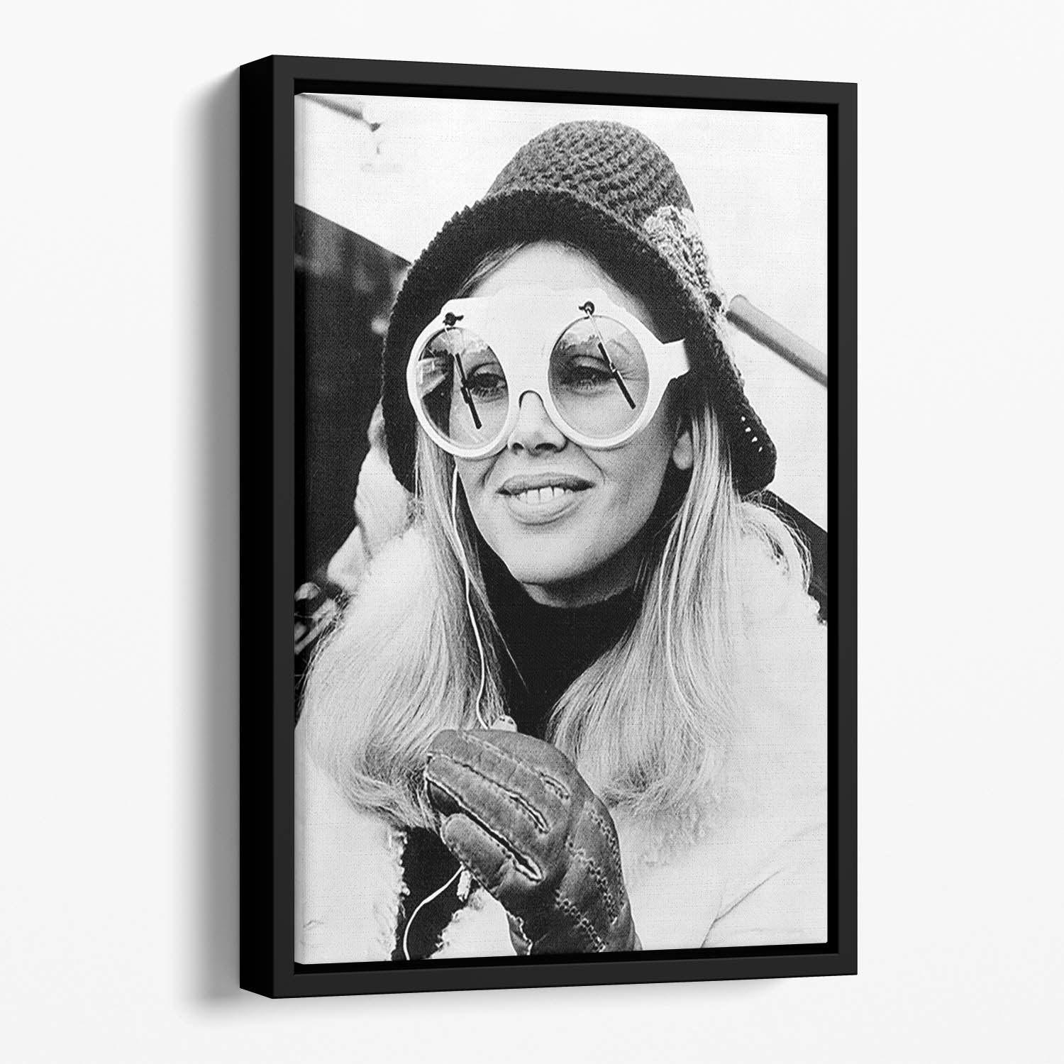 Britt Ekland in 1972 Floating Framed Canvas