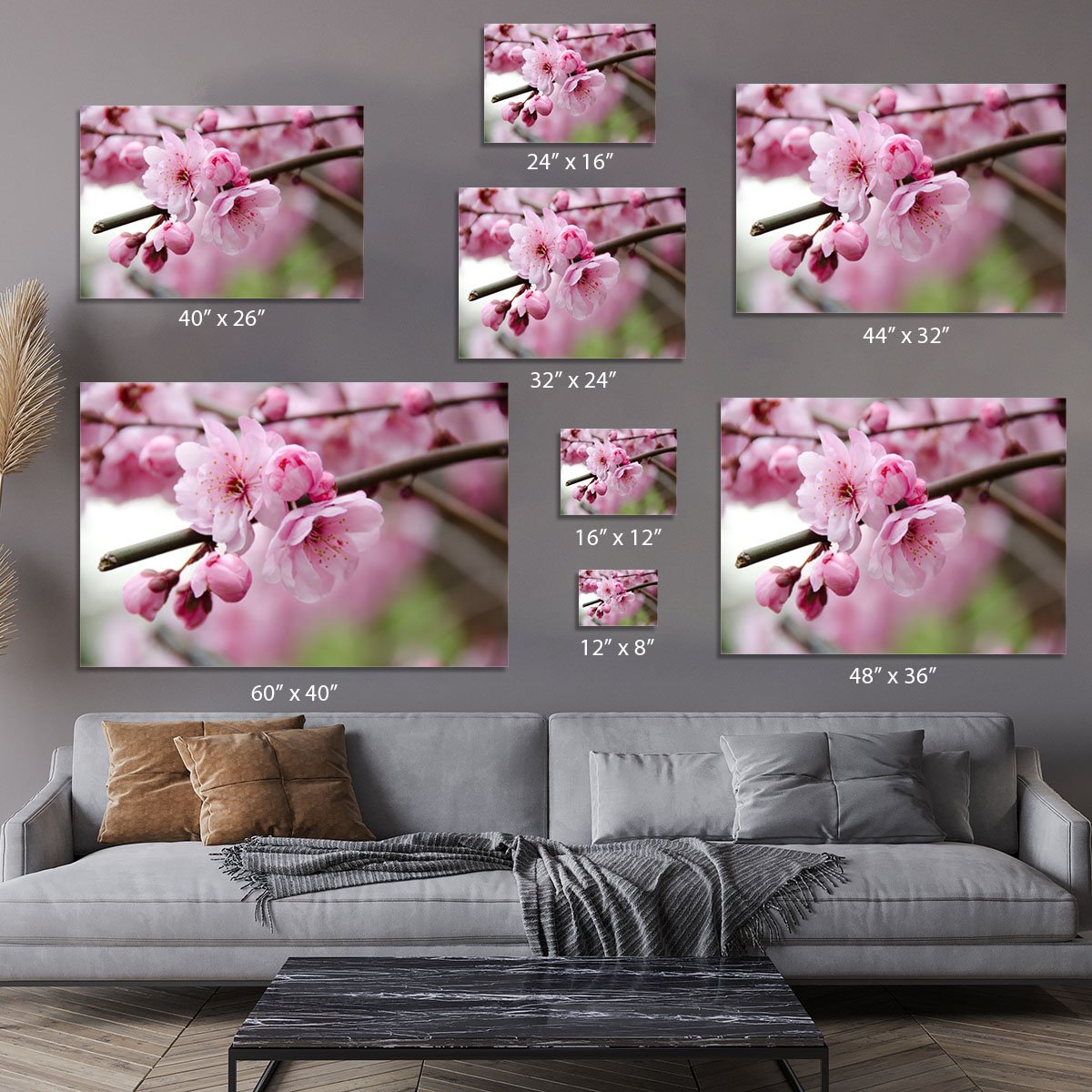 Broken blooming cherry branch Canvas Print or Poster