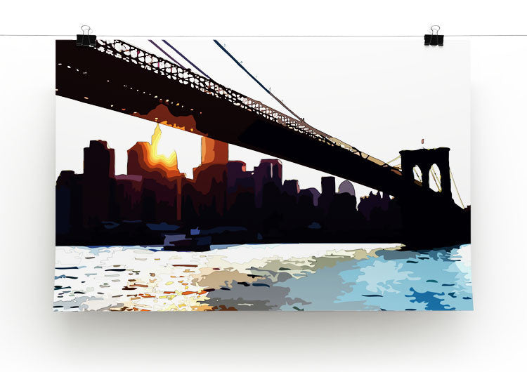 New York Brooklyn Bridge Print - Canvas Art Rocks - 2