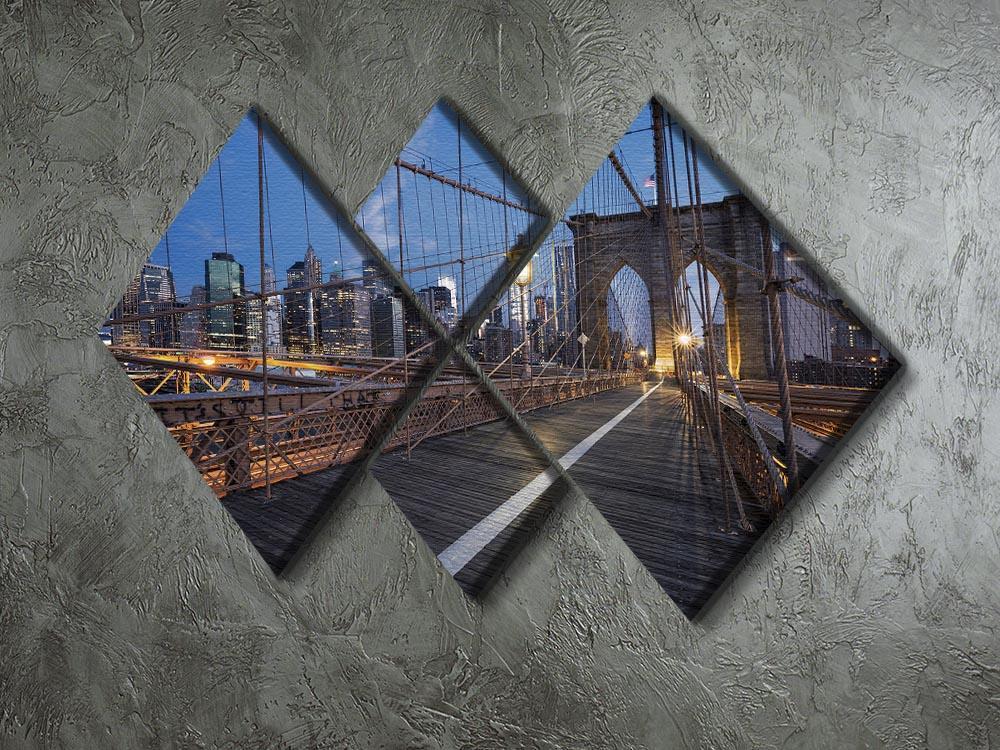 Brooklyn Bridge at sunrise 4 Square Multi Panel Canvas  - Canvas Art Rocks - 2