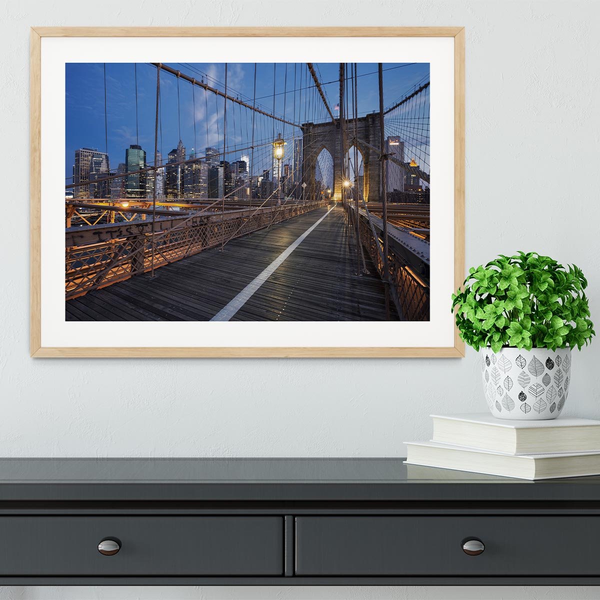 Brooklyn Bridge at sunrise Framed Print - Canvas Art Rocks - 3