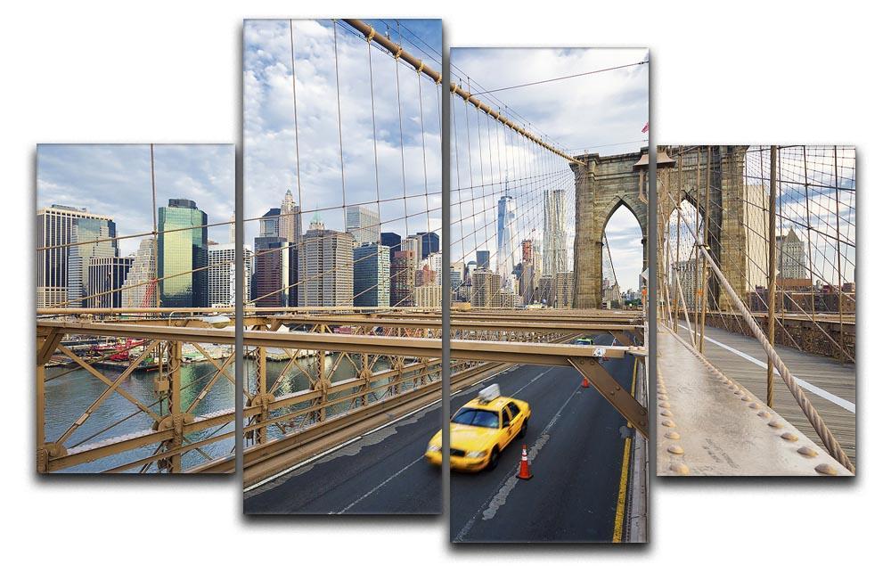 Brooklyn Bridge in New York City 4 Split Panel Canvas  - Canvas Art Rocks - 1