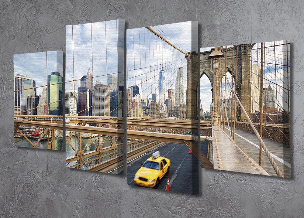 Brooklyn Bridge in New York City 4 Split Panel Canvas  - Canvas Art Rocks - 2