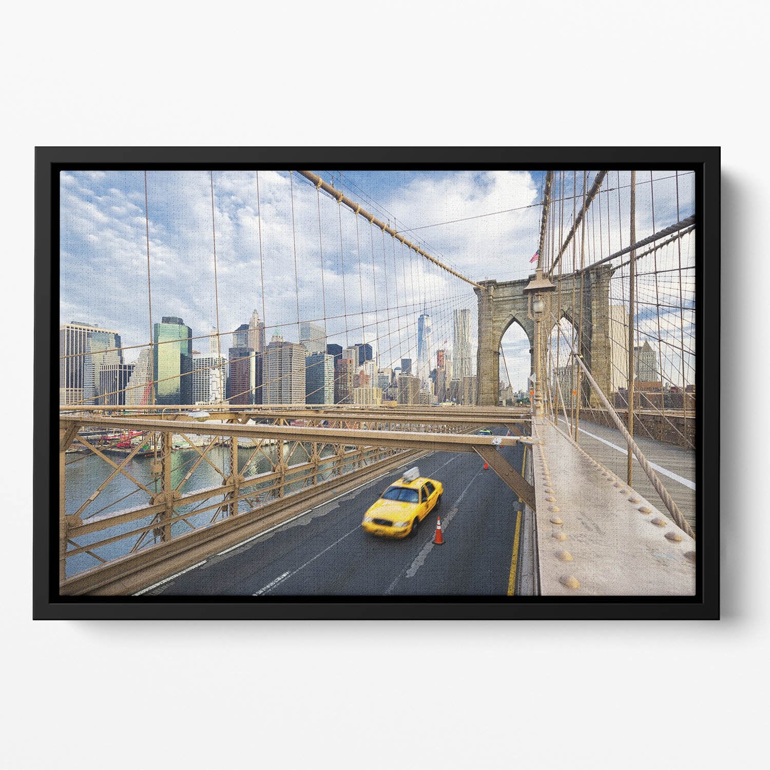 Brooklyn Bridge in New York City Floating Framed Canvas