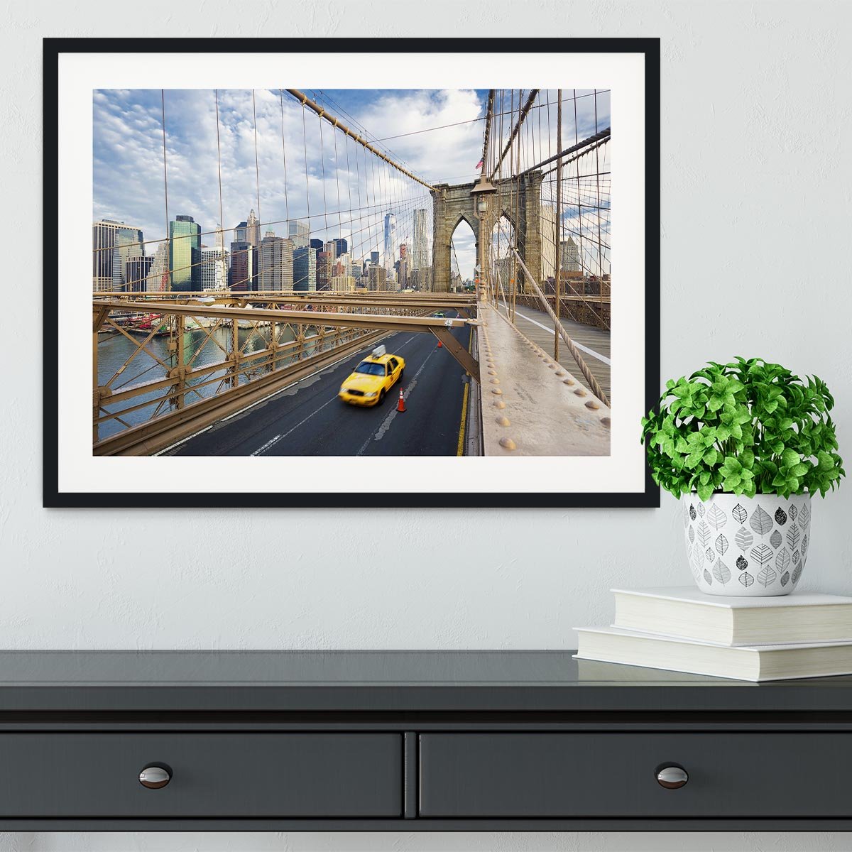 Brooklyn Bridge in New York City Framed Print - Canvas Art Rocks - 1