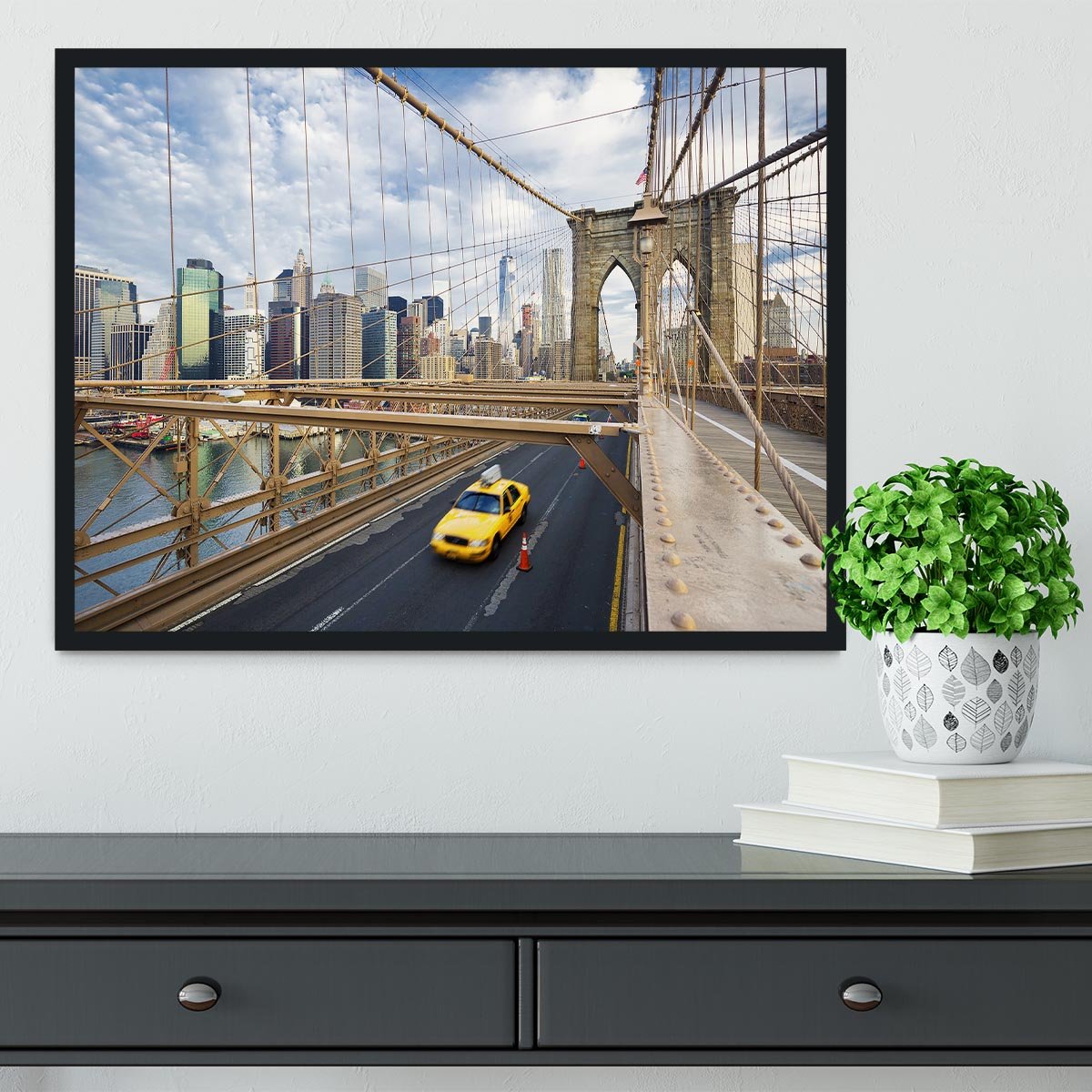 Brooklyn Bridge in New York City Framed Print - Canvas Art Rocks - 2