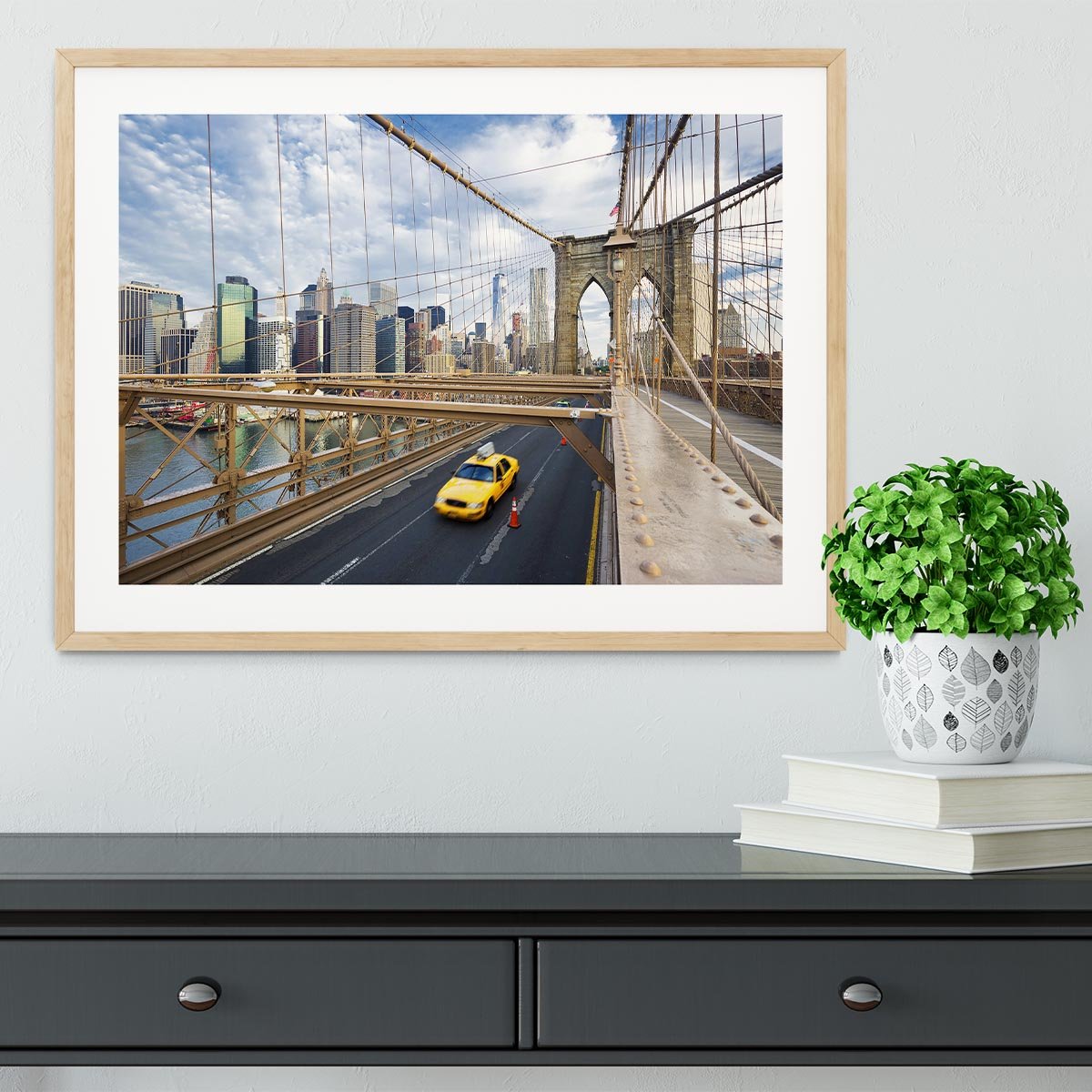 Brooklyn Bridge in New York City Framed Print - Canvas Art Rocks - 3