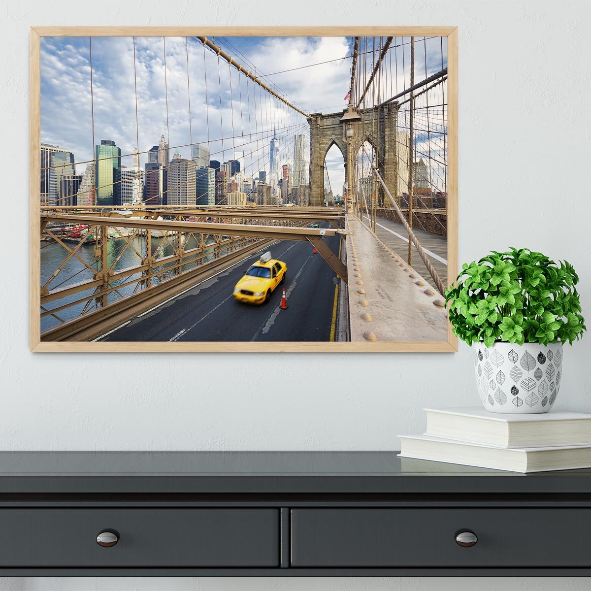 Brooklyn Bridge in New York City Framed Print - Canvas Art Rocks - 4