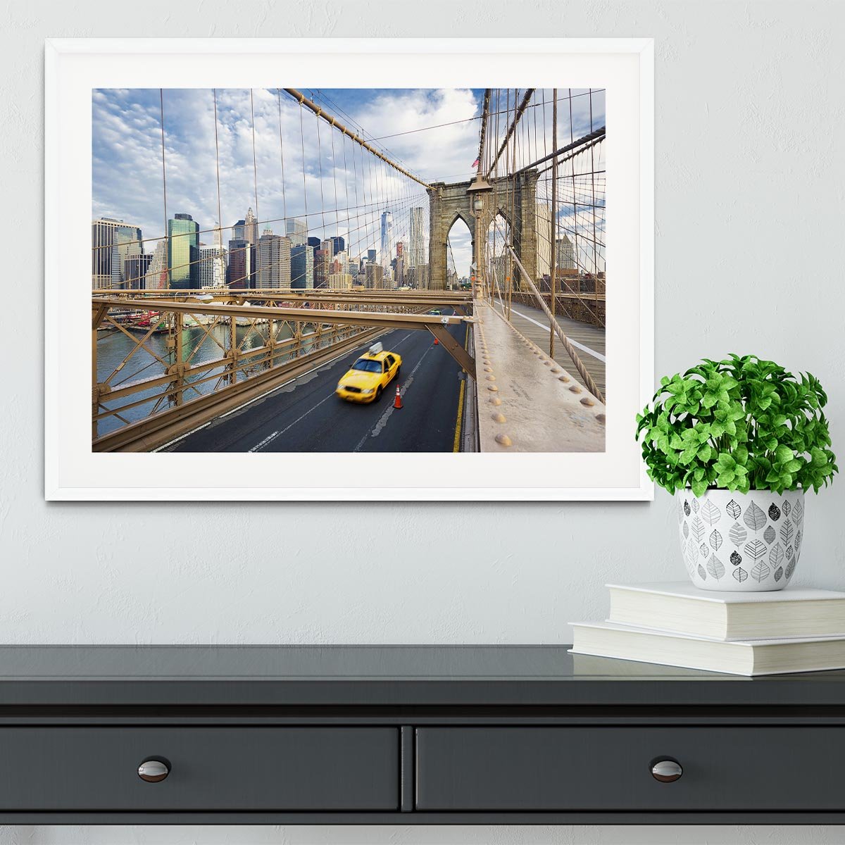 Brooklyn Bridge in New York City Framed Print - Canvas Art Rocks - 5