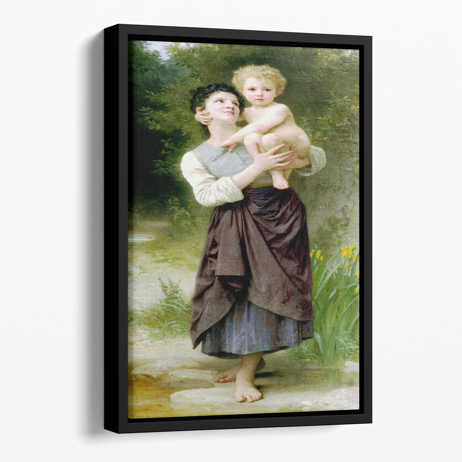 Brother And Sister By Bouguereau Floating Framed Canvas