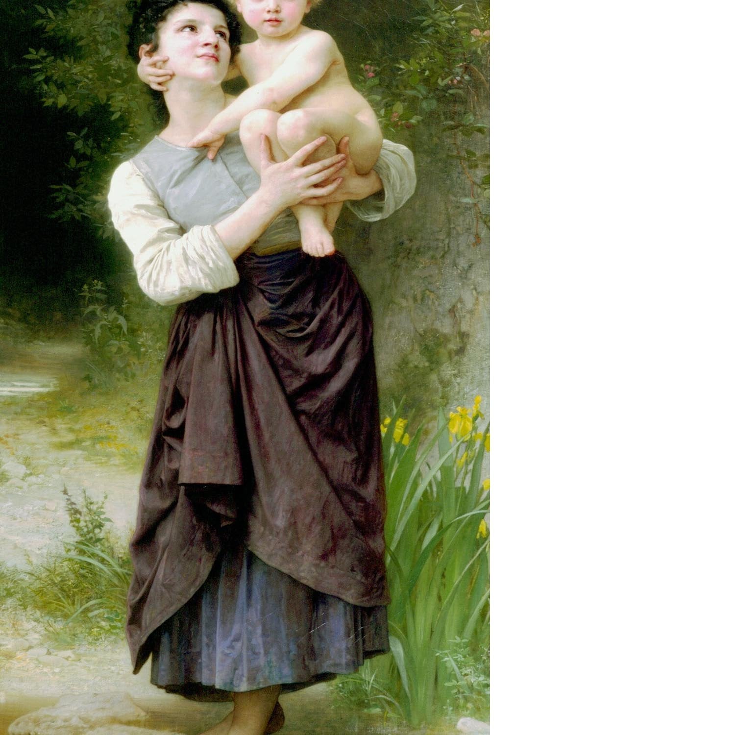 Brother And Sister By Bouguereau Floating Framed Canvas