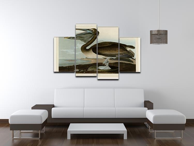 Brown Pelican by Audubon 4 Split Panel Canvas - Canvas Art Rocks - 3