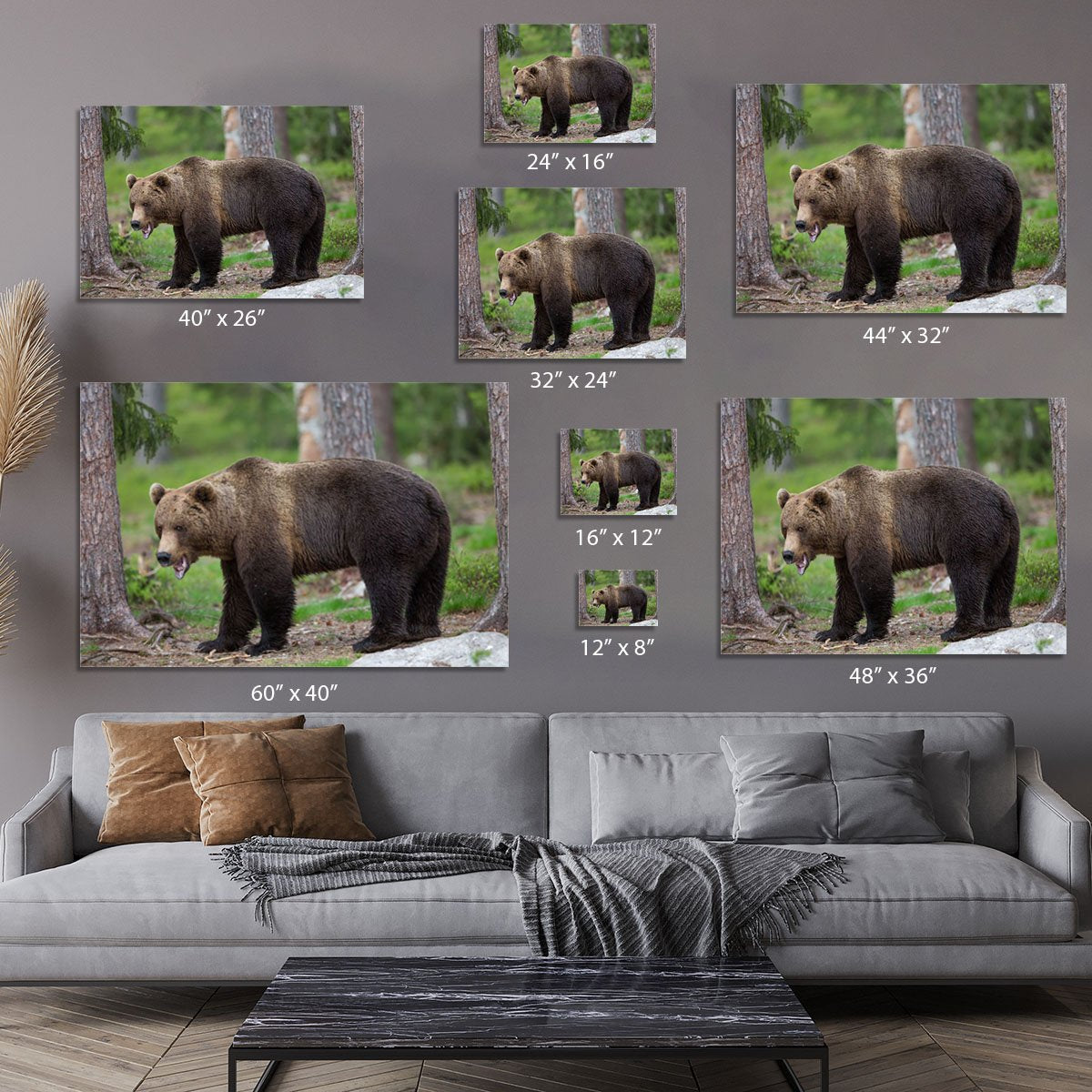 Brown bear in Tiaga forest Canvas Print or Poster
