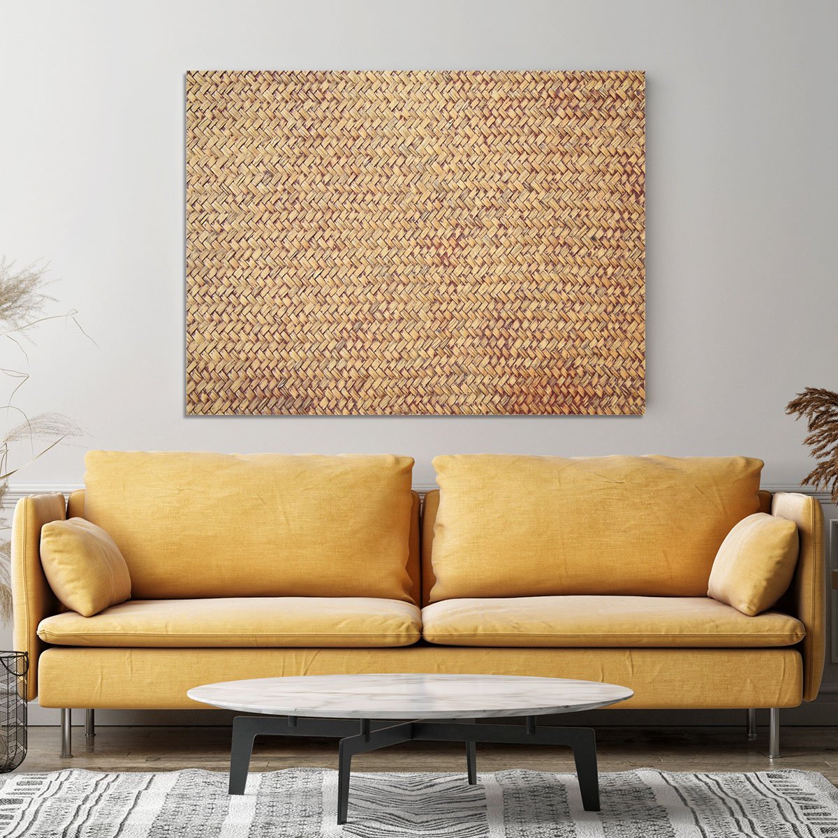 Brown rattan weave Canvas Print or Poster