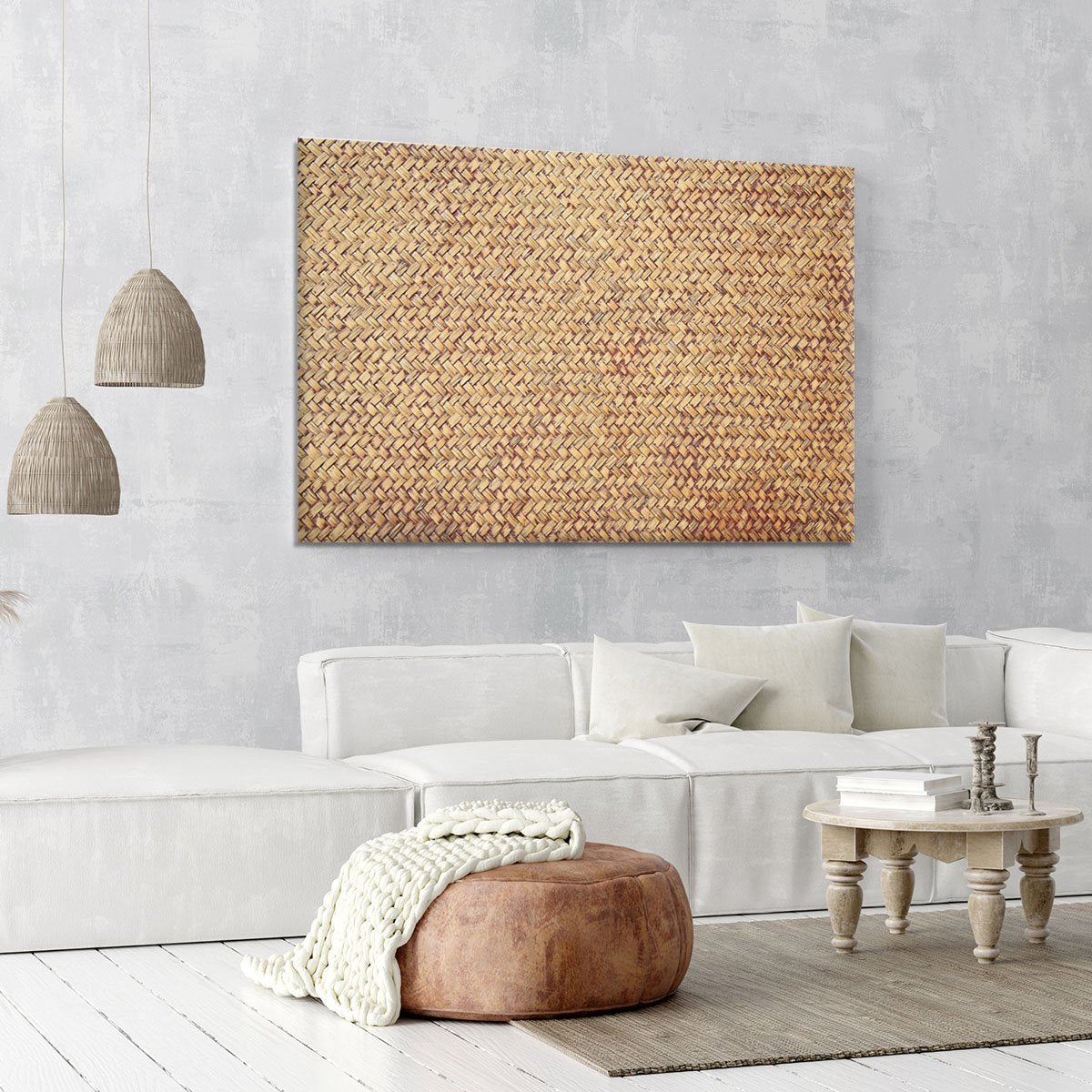 Brown rattan weave Canvas Print or Poster