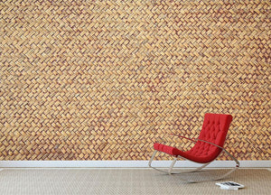 Brown rattan weave Wall Mural Wallpaper - Canvas Art Rocks - 2