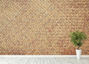 Brown rattan weave Wall Mural Wallpaper - Canvas Art Rocks - 4