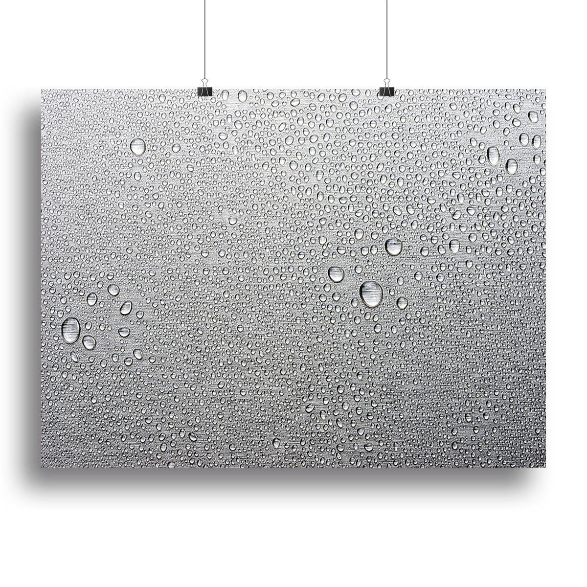 Brushed metal surface with water Canvas Print or Poster