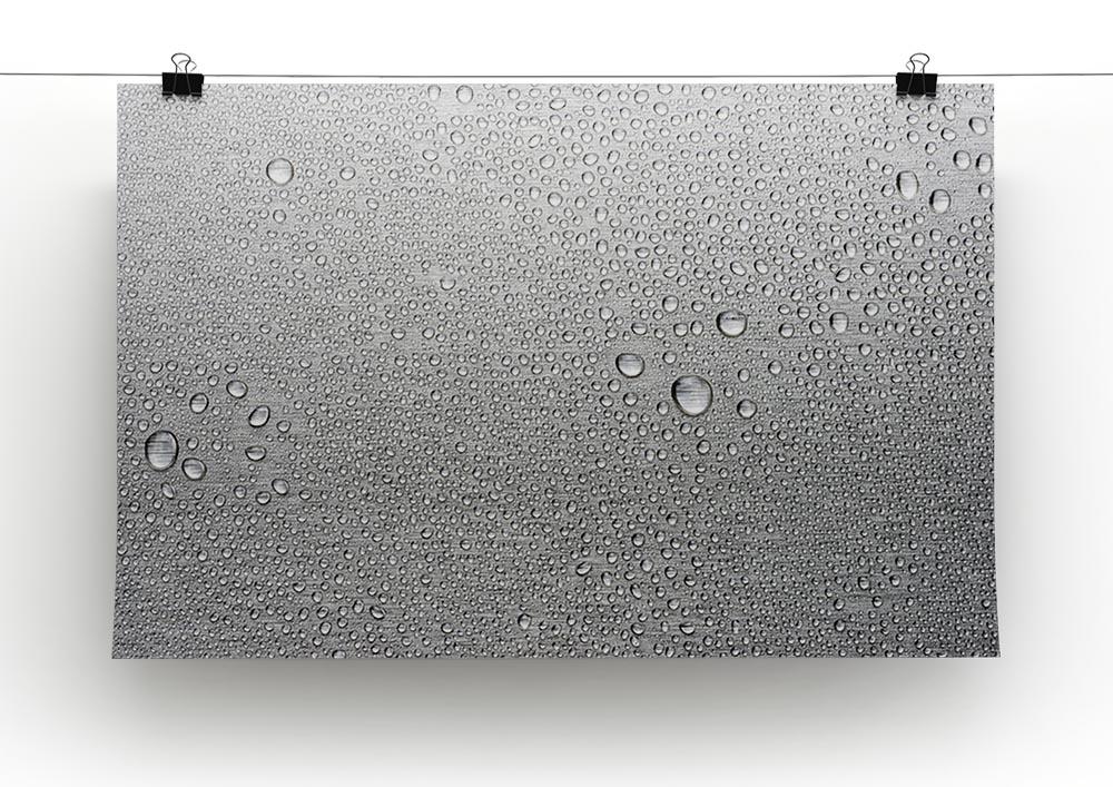 Brushed metal surface with water Canvas Print or Poster - Canvas Art Rocks - 2