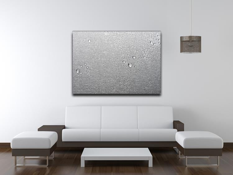 Brushed metal surface with water Canvas Print or Poster - Canvas Art Rocks - 4