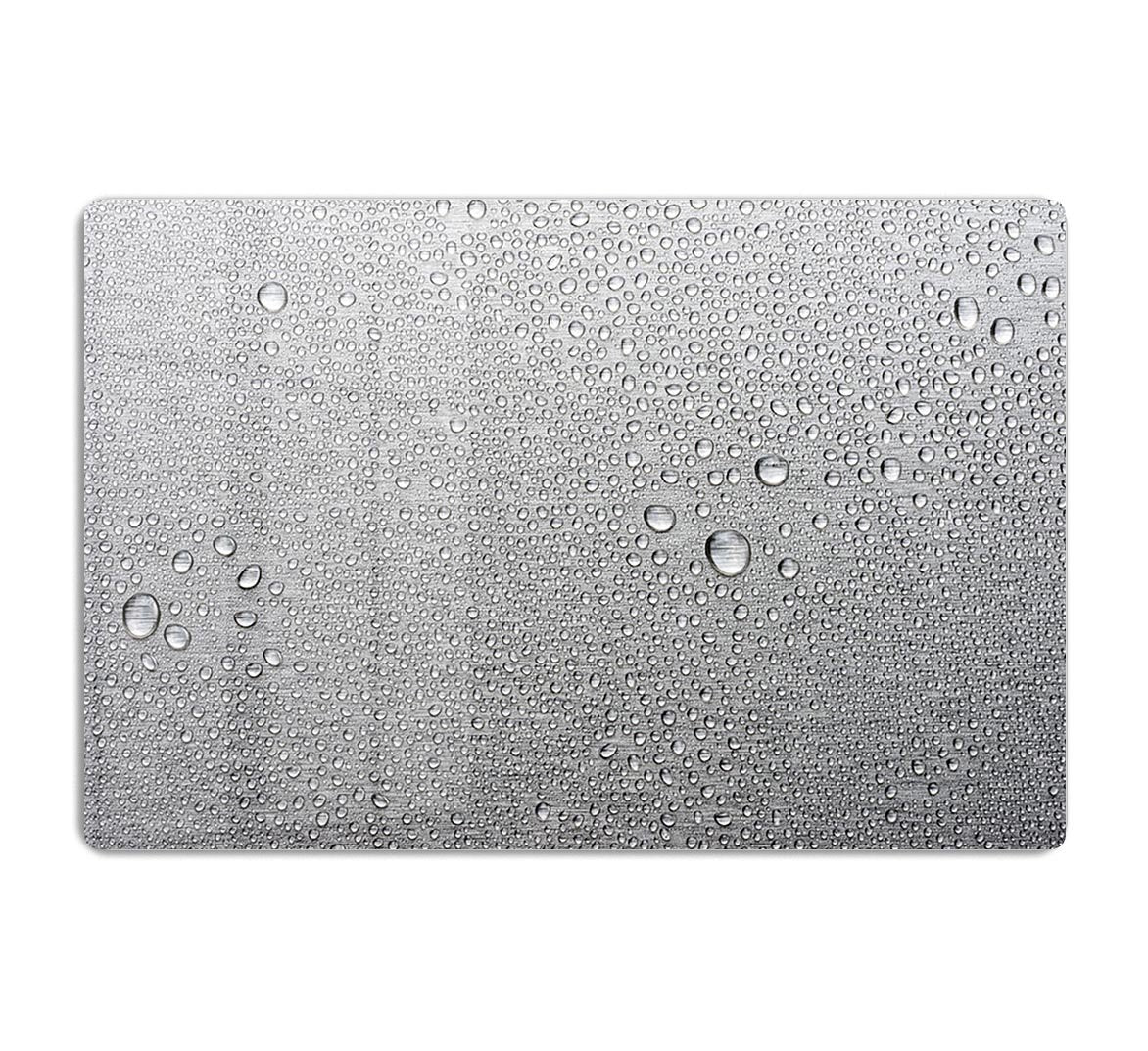 Brushed metal surface with water HD Metal Print - Canvas Art Rocks - 1