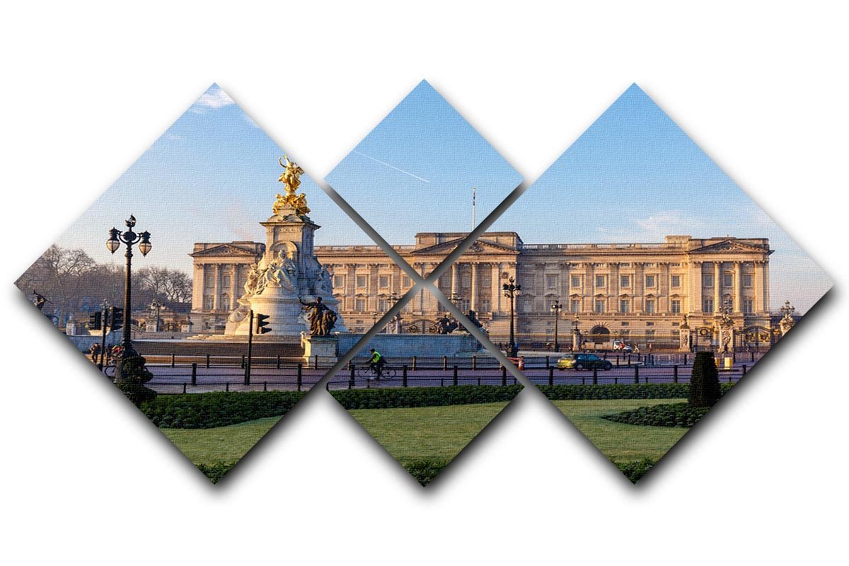 Buckingham palace in early winter morning 4 Square Multi Panel Canvas  - Canvas Art Rocks - 1