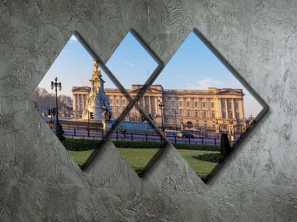 Buckingham palace in early winter morning 4 Square Multi Panel Canvas  - Canvas Art Rocks - 2