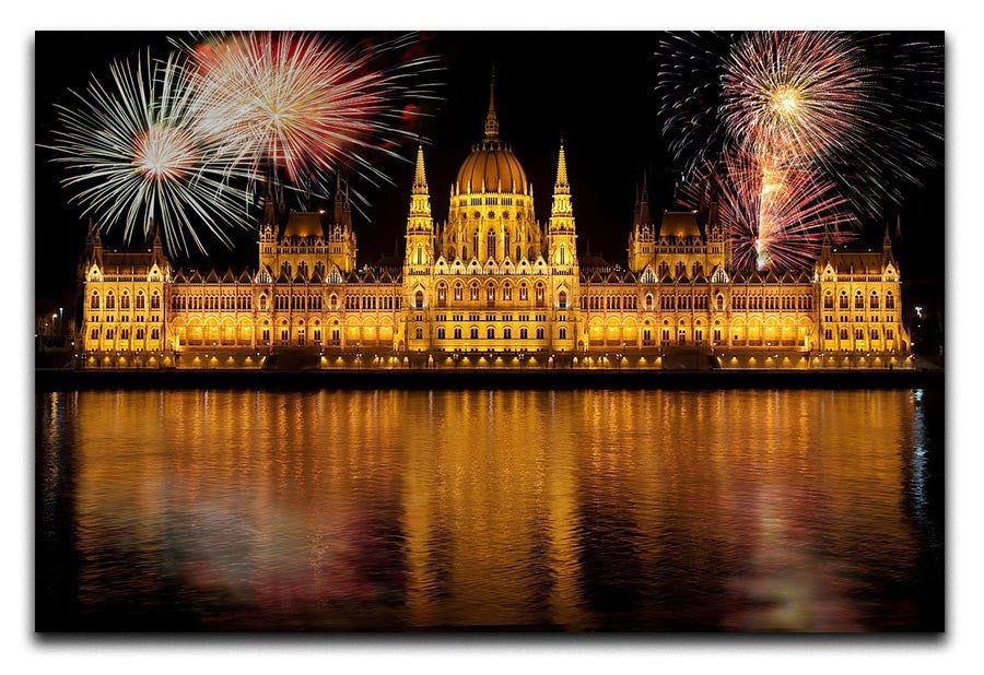Budapest Fireworks Print - Canvas Art Rocks - 1