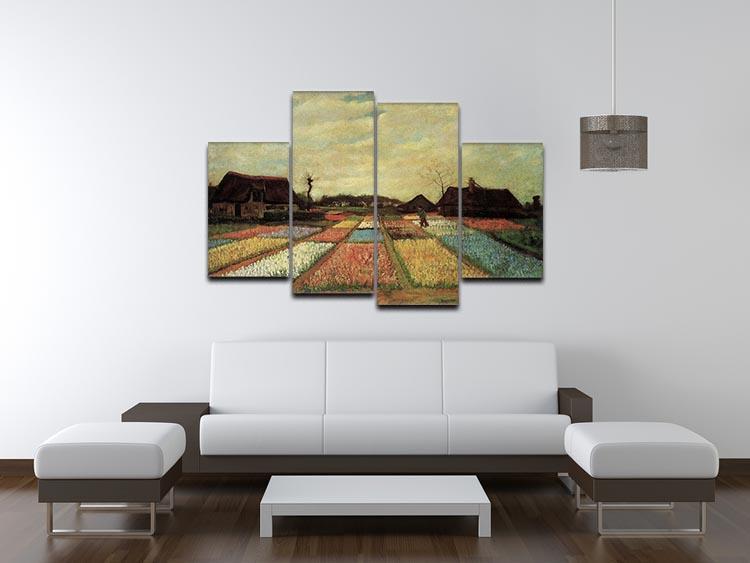 Bulb Fields by Van Gogh 4 Split Panel Canvas - Canvas Art Rocks - 3