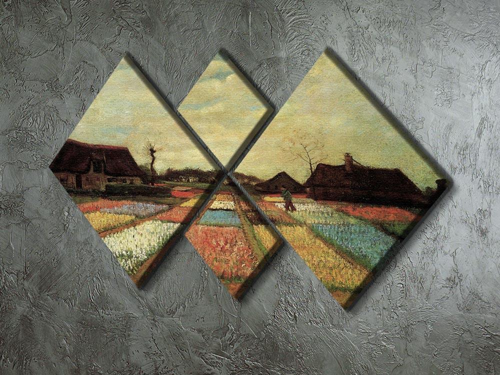 Bulb Fields by Van Gogh 4 Square Multi Panel Canvas - Canvas Art Rocks - 2