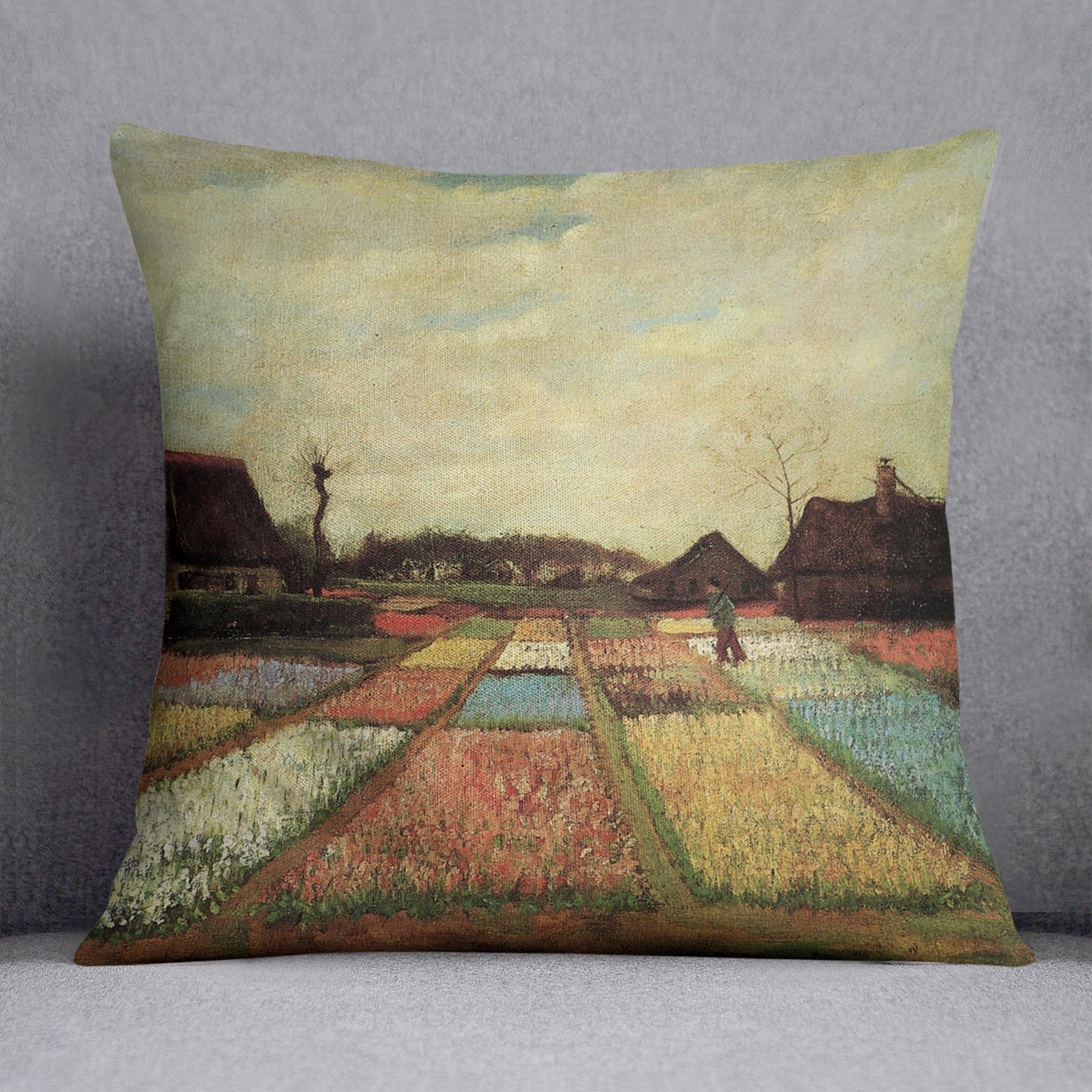 Bulb Fields by Van Gogh Throw Pillow