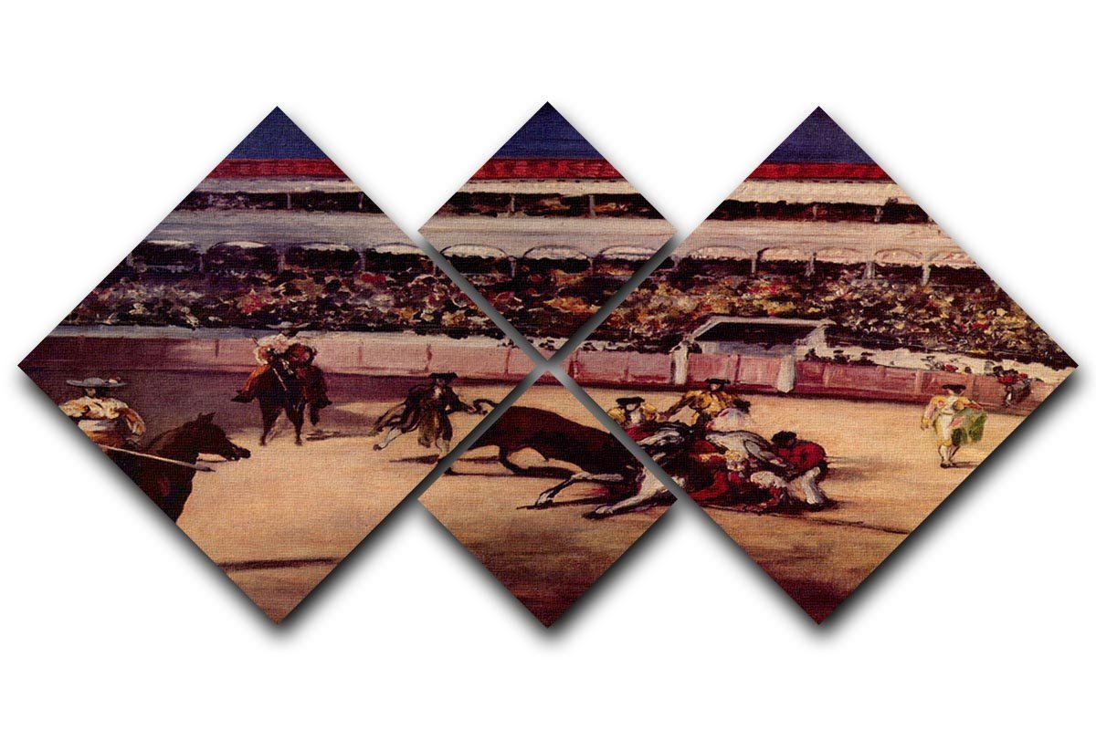 Bullfight by Manet 4 Square Multi Panel Canvas  - Canvas Art Rocks - 1