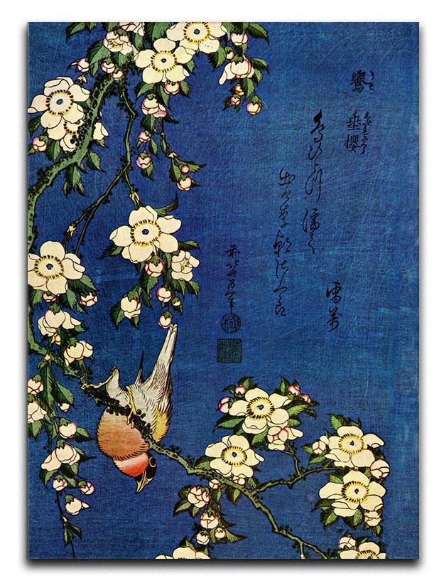Bullfinch and drooping cherry by Hokusai Canvas Print or Poster  - Canvas Art Rocks - 1