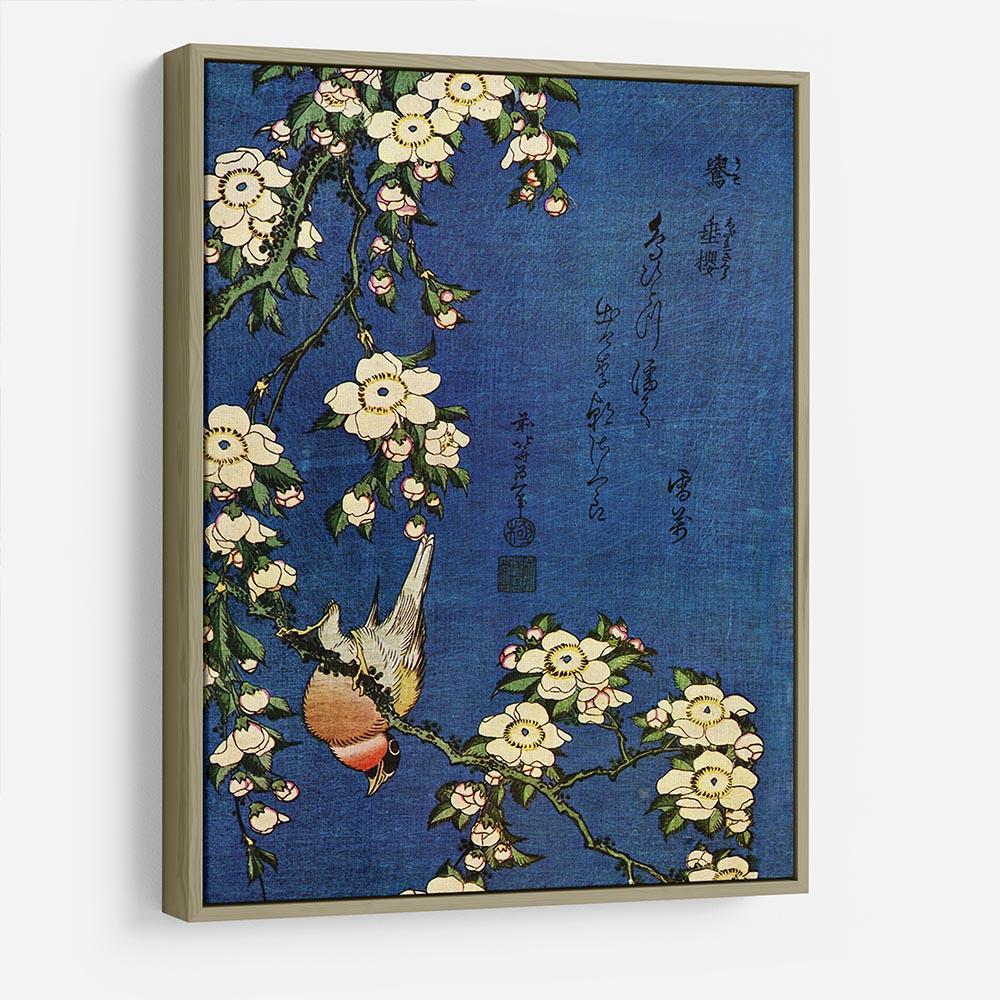 Bullfinch and drooping cherry by Hokusai HD Metal Print