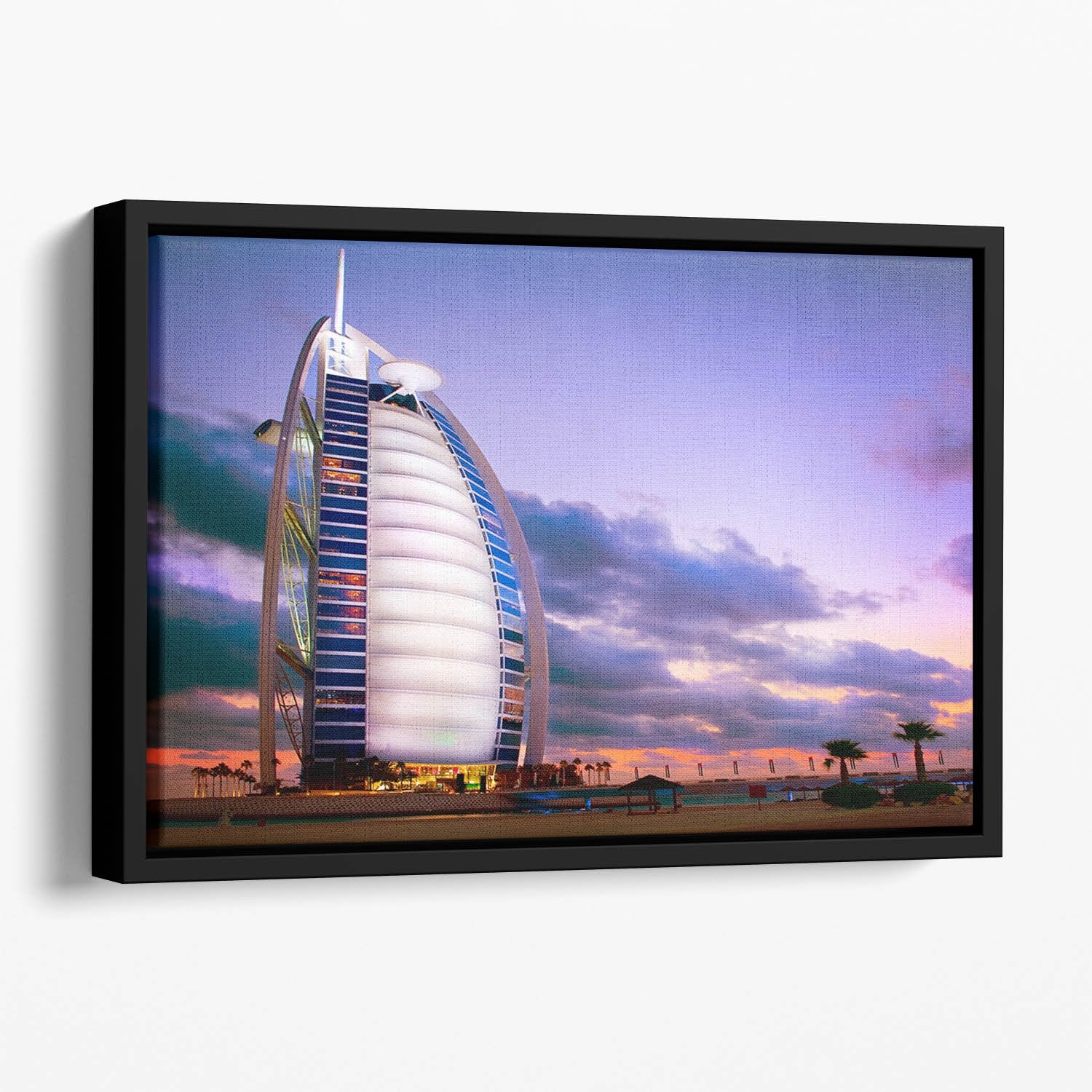 Burj Al Arab hotel Floating Framed Canvas