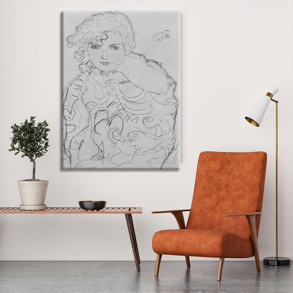 Bust of a woman by Klimt Canvas Print or Poster