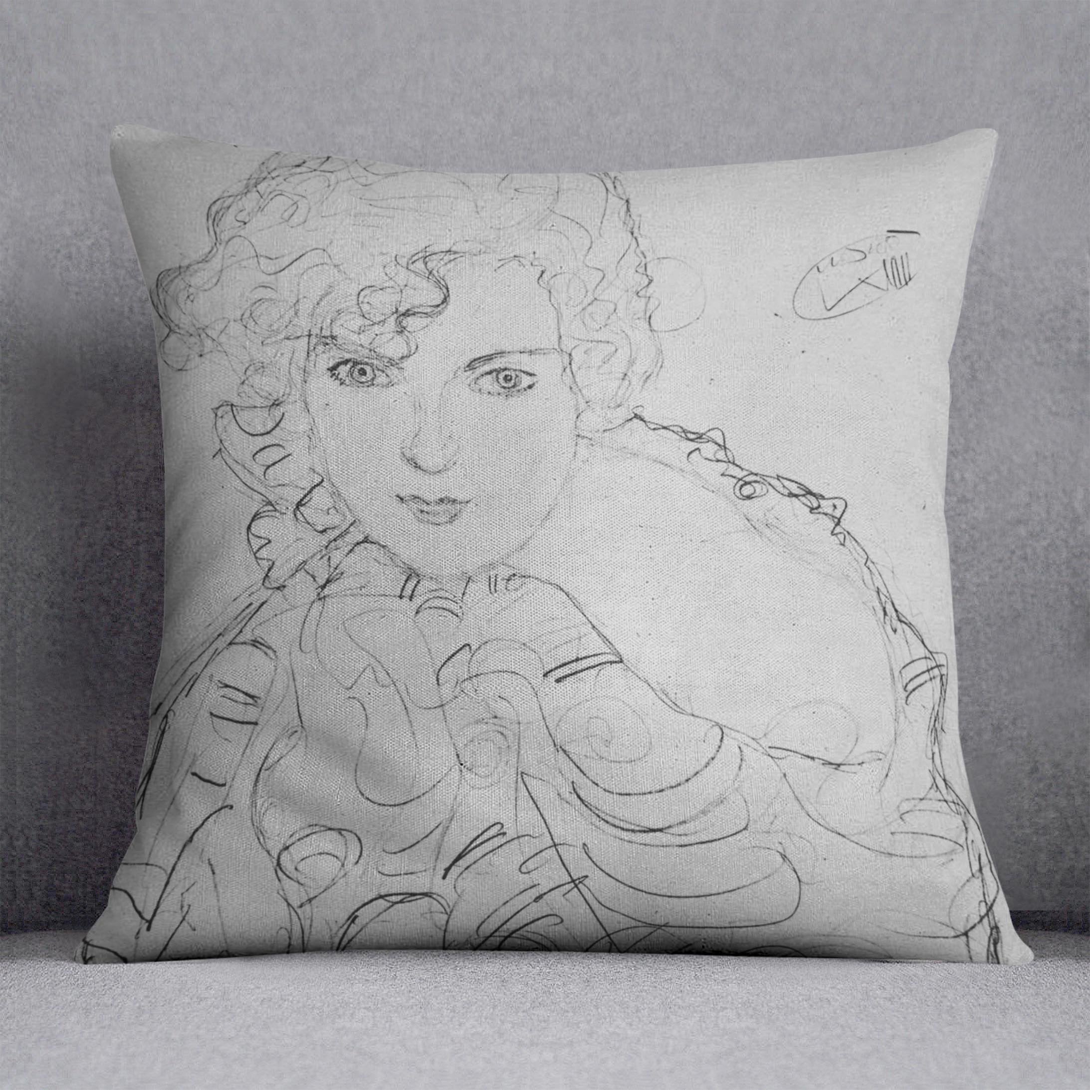 Bust of a woman by Klimt Throw Pillow