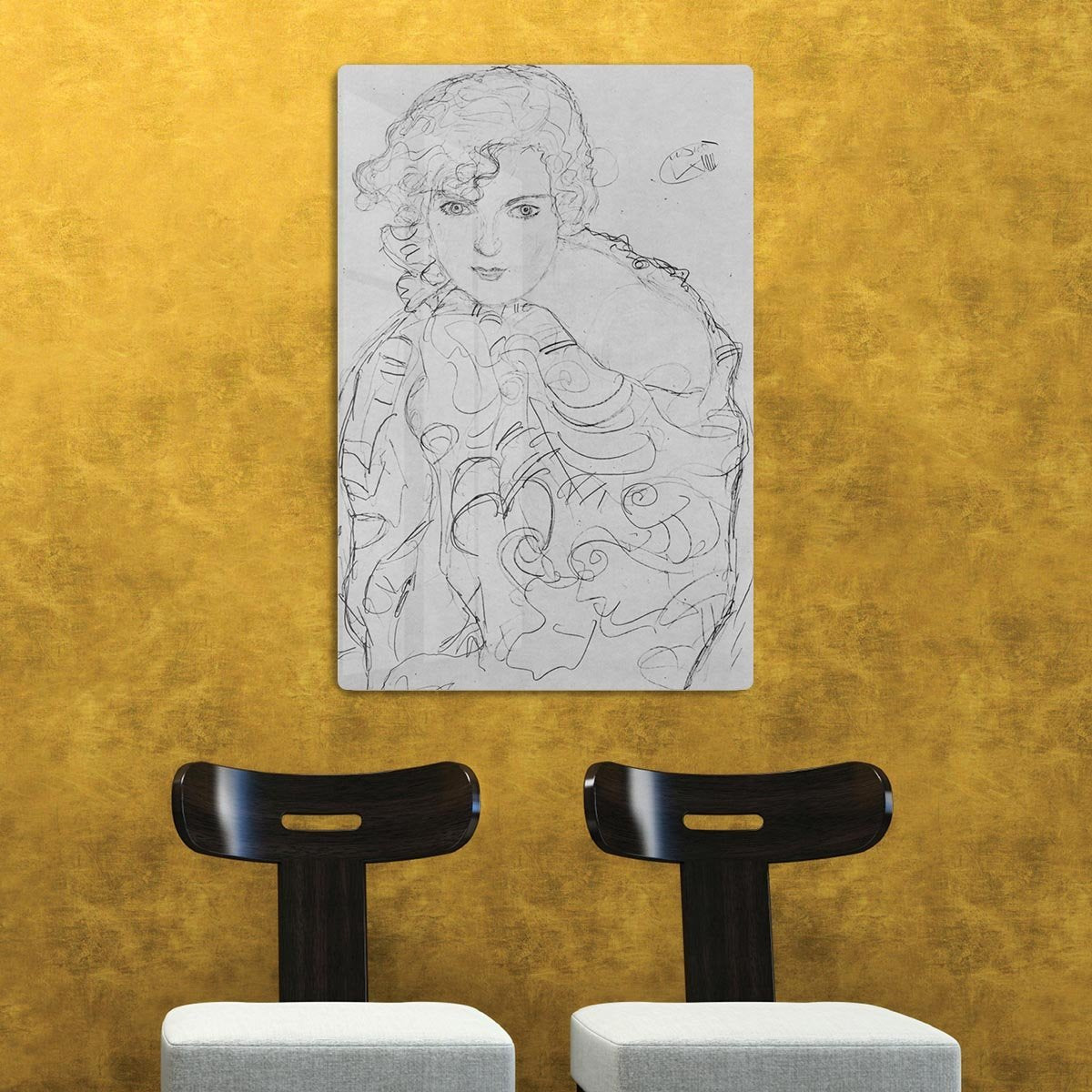 Bust of a woman by Klimt HD Metal Print