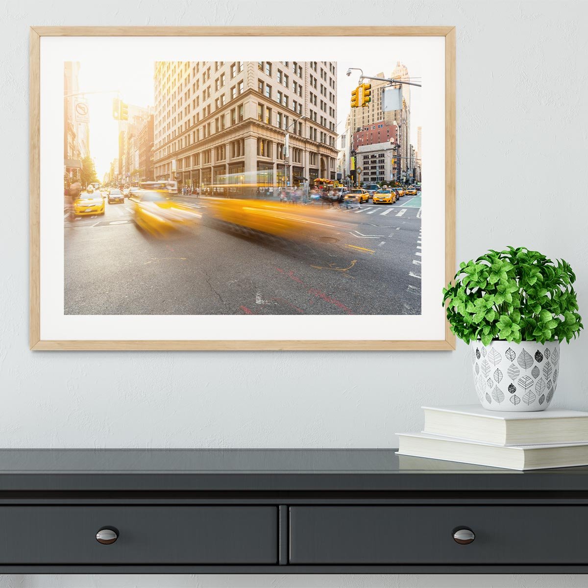 Busy road intersection in Manhattan Framed Print - Canvas Art Rocks - 3