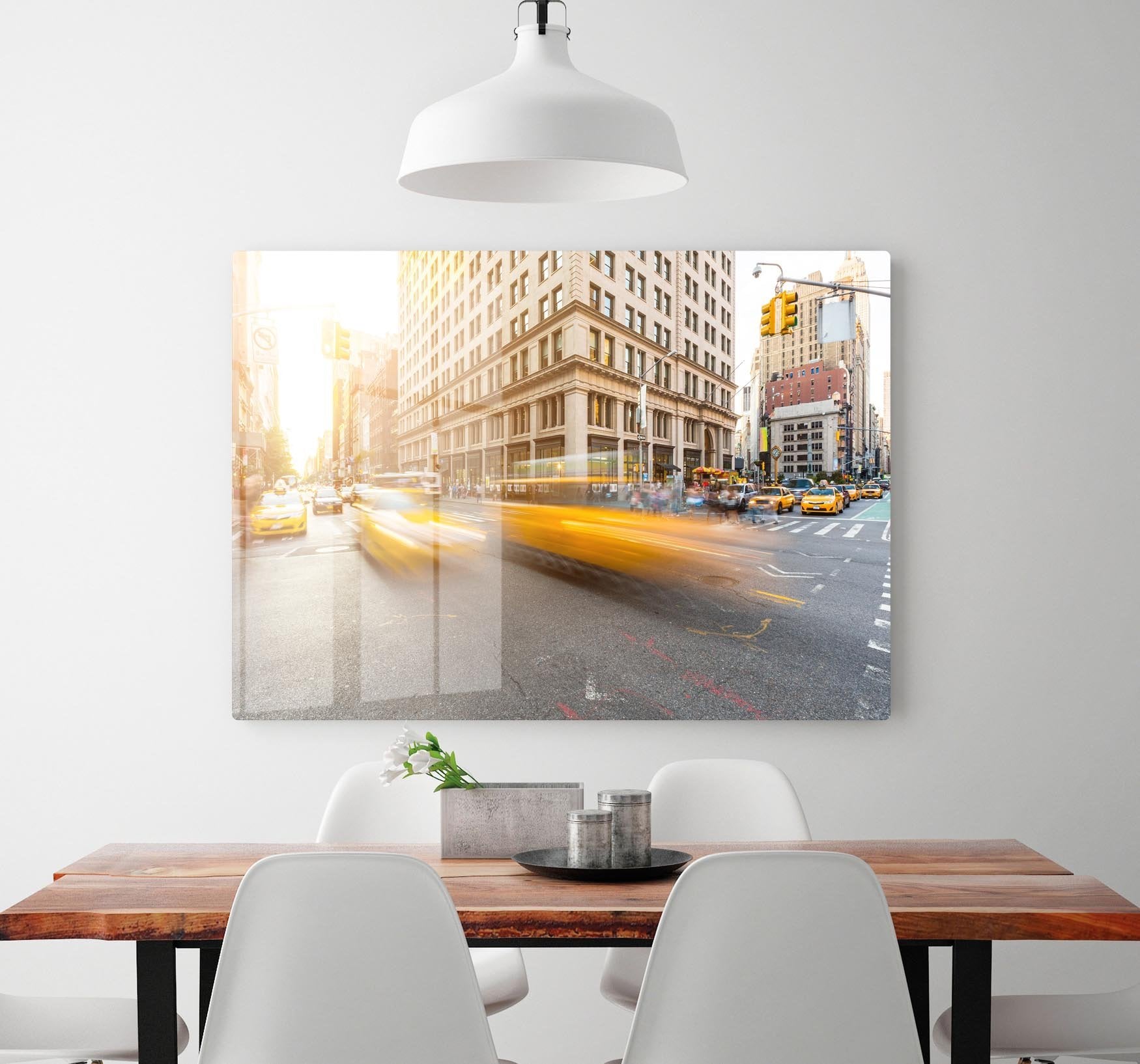 Busy road intersection in Manhattan HD Metal Print
