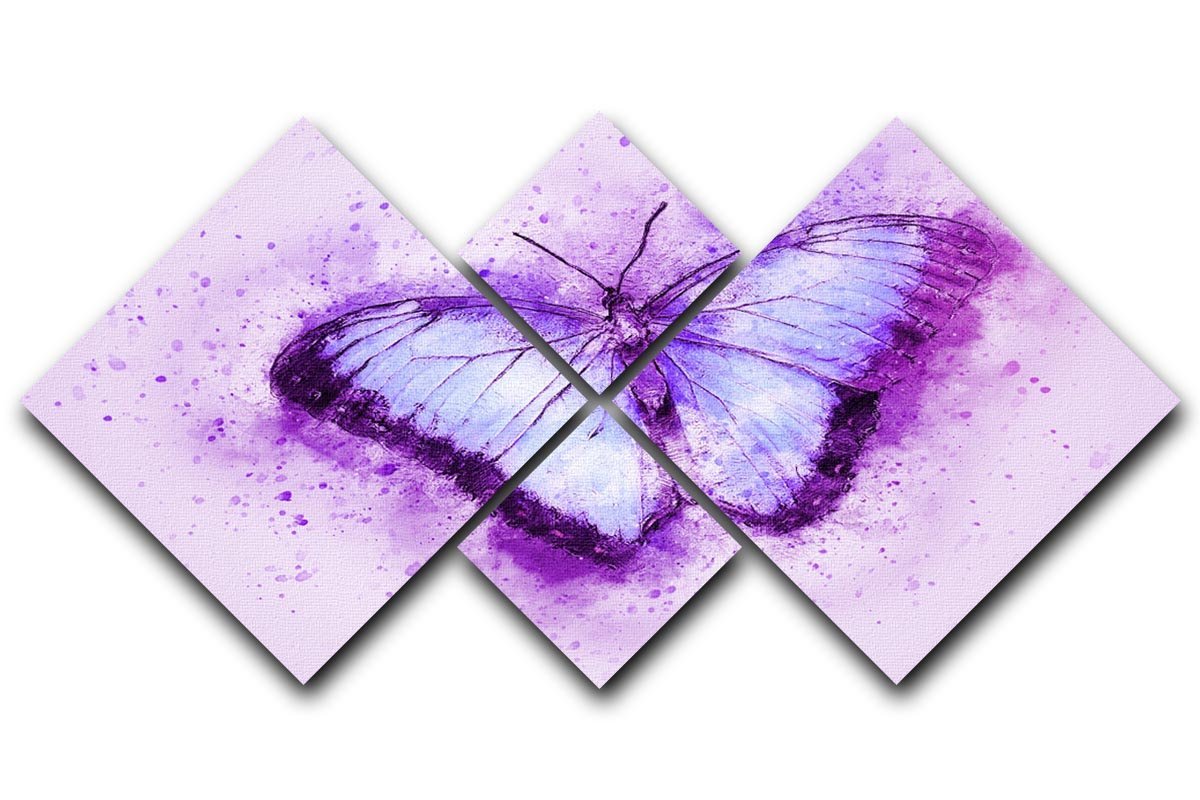 Butterfly Painting 4 Square Multi Panel Canvas  - Canvas Art Rocks - 1