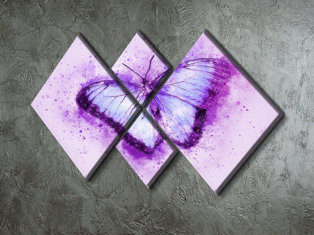 Butterfly Painting 4 Square Multi Panel Canvas - Canvas Art Rocks - 2