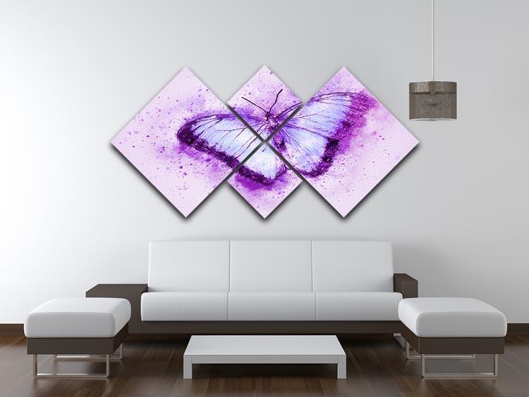 Butterfly Painting 4 Square Multi Panel Canvas - Canvas Art Rocks - 3