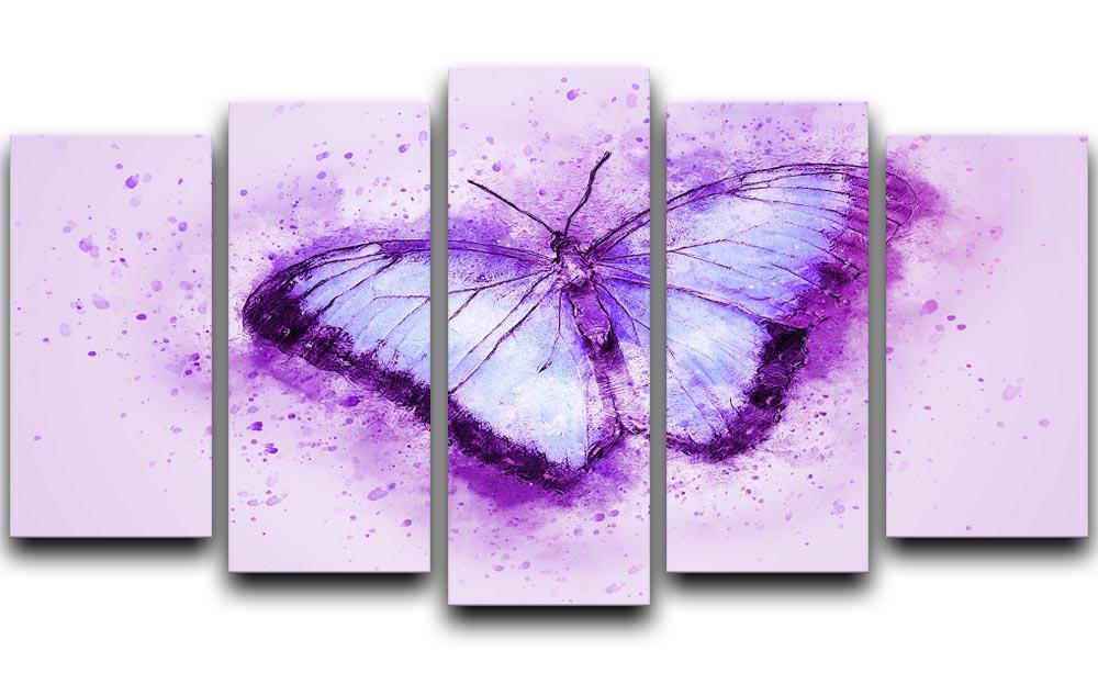 Butterfly Painting 5 Split Panel Canvas  - Canvas Art Rocks - 1