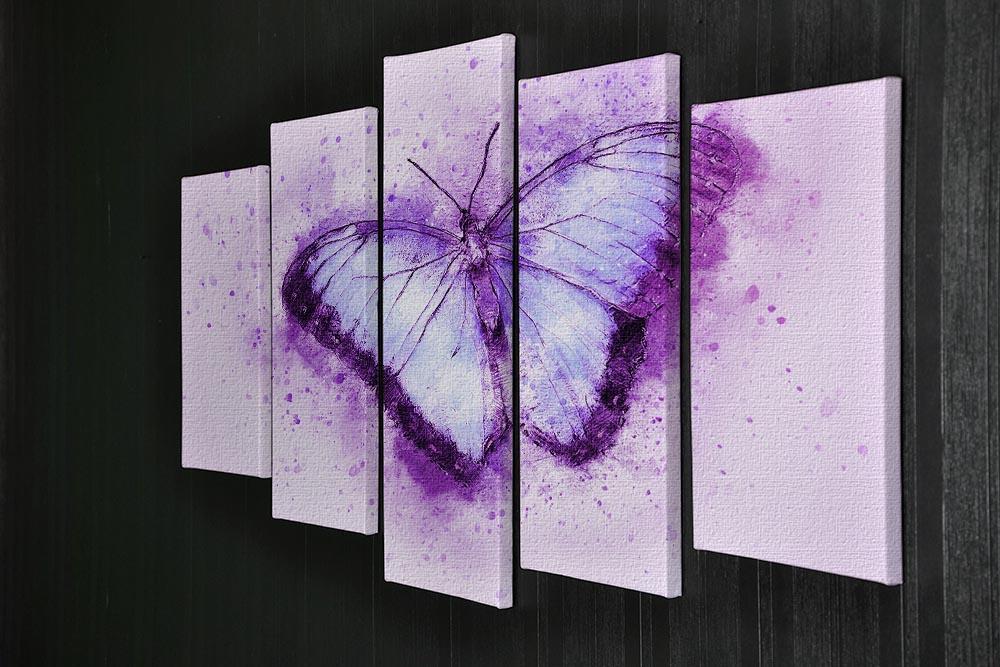 Butterfly Painting 5 Split Panel Canvas - Canvas Art Rocks - 2